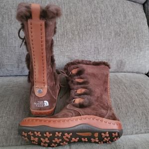 North Face Dark Brown Fur Boots